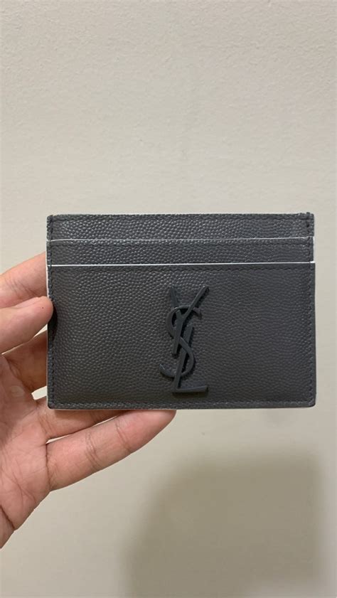 grey ysl card holder|YSL card holder used.